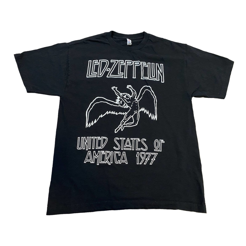 Vintage Led Zeppelin Shirt Mens Large 1977 United States of America Rock Band